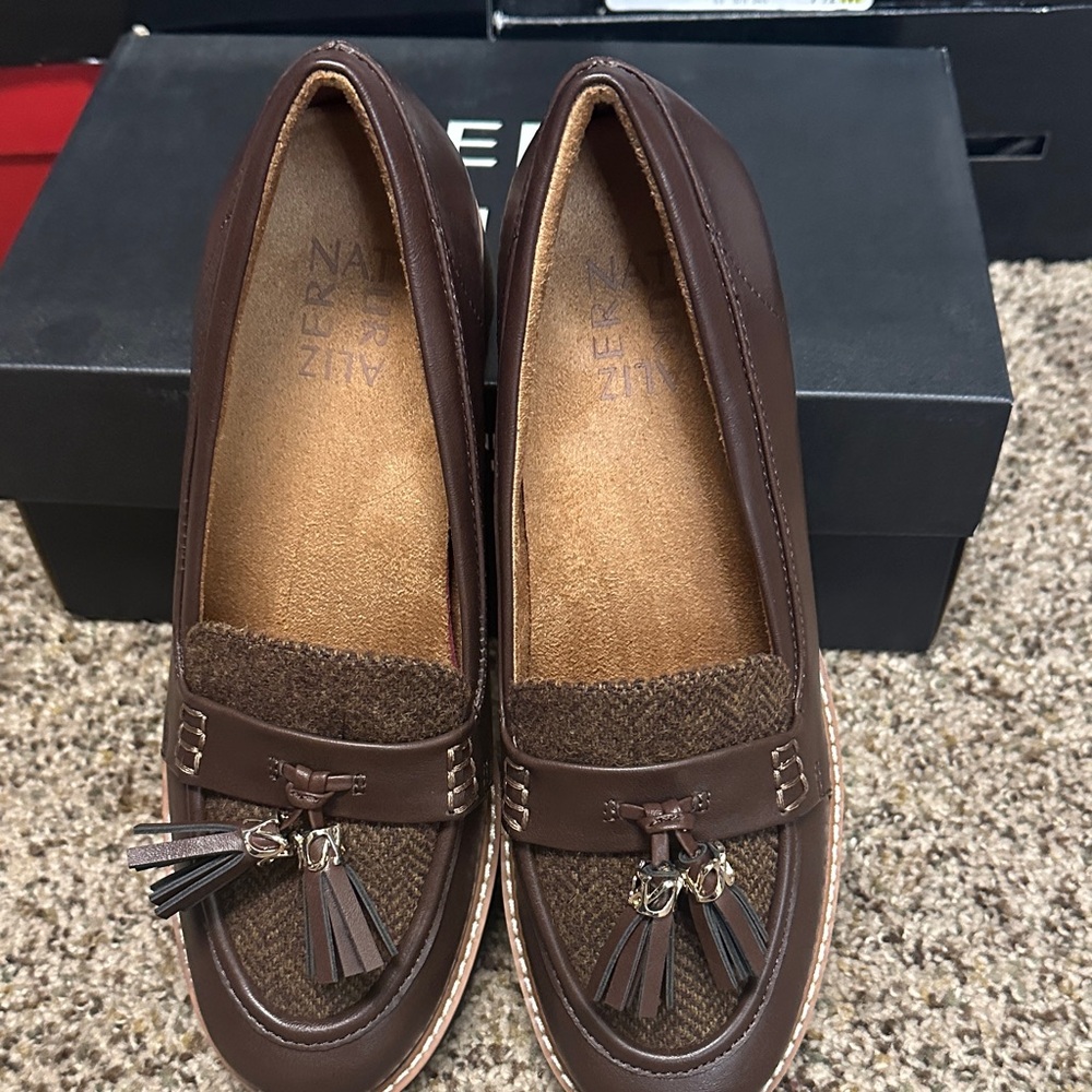 Naturalizer Dark Brown Loafers with Tassel Accents - Picture 6 of 8